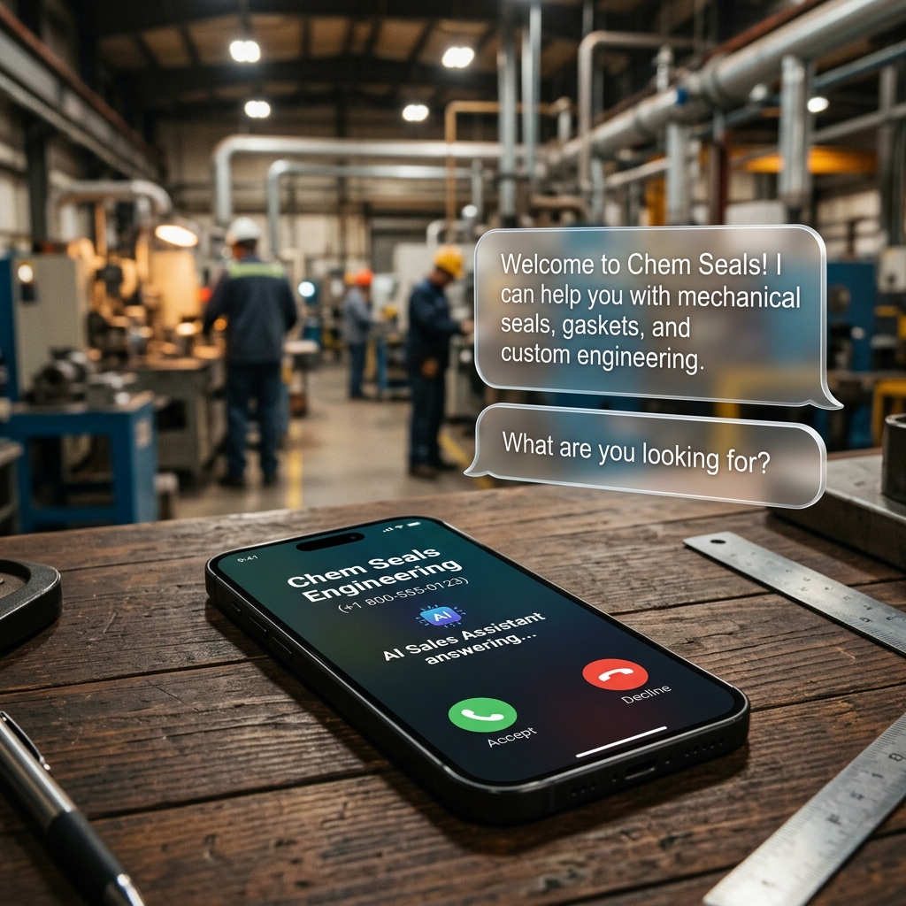 AI sales assistant answering a phone call with live transcription